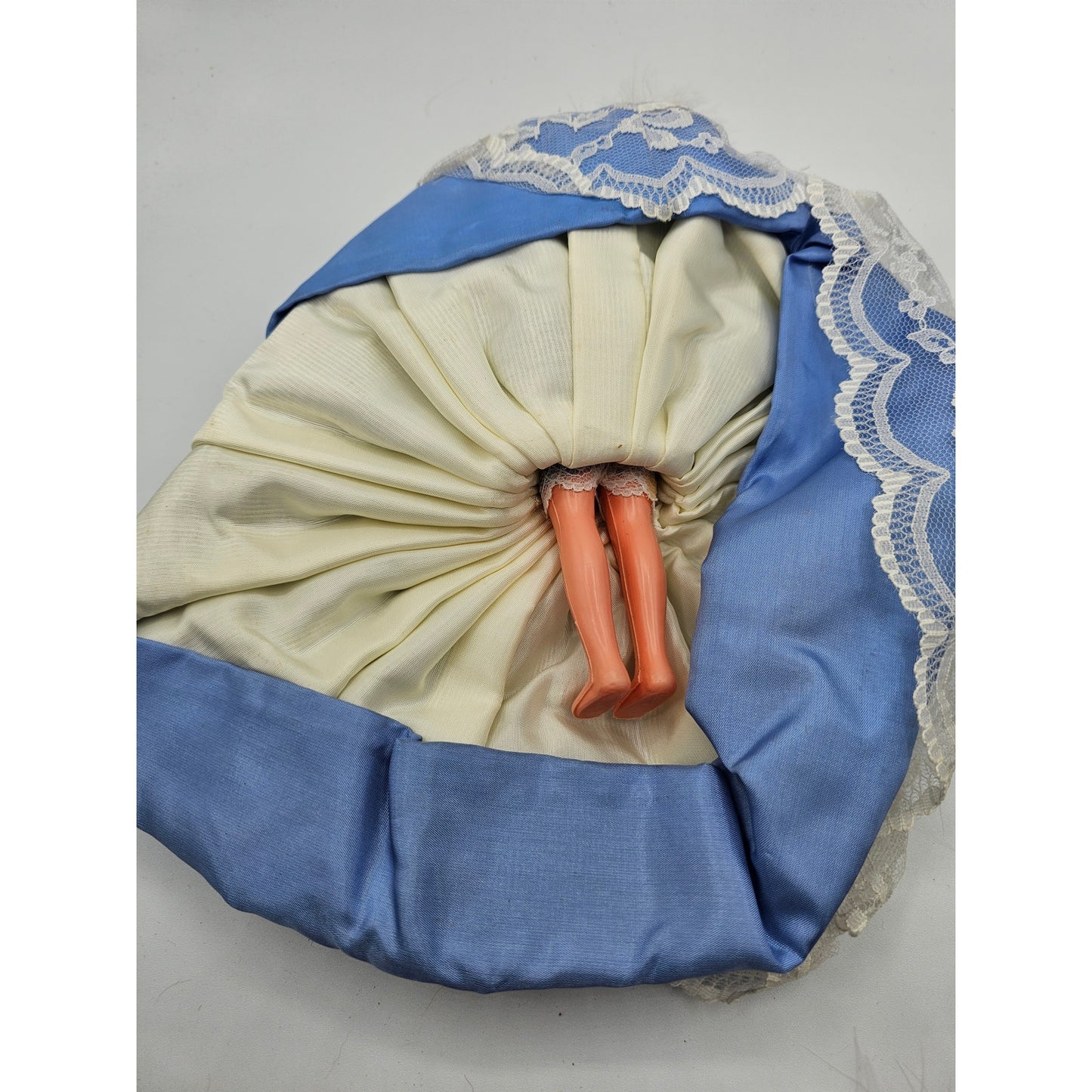 Vintage 12" Flamenco Dancer Doll Blue and White Lace Dress