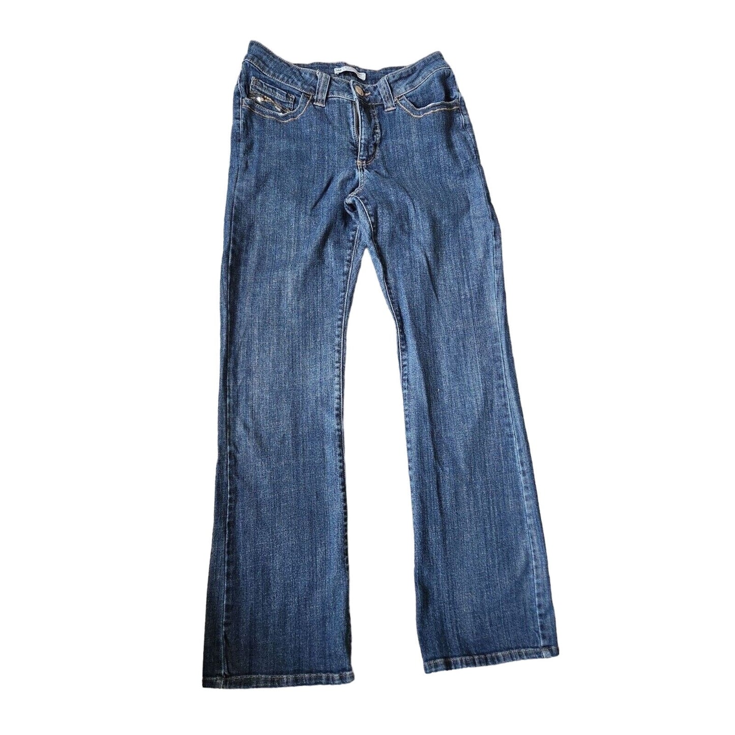 Lee Womens Slender Secret Lower on the Waist Blue Jeans Capri Crop Size 10