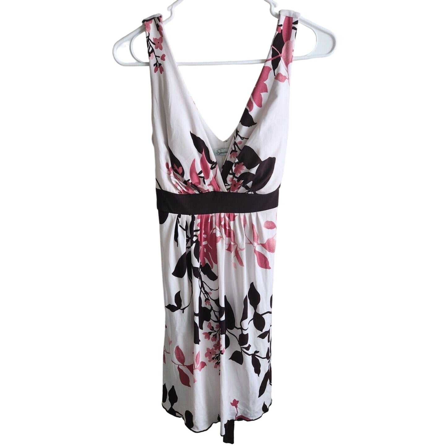 Speechless Womens Sz M Knee Length Dress Black Pink white Floral Sleeveless