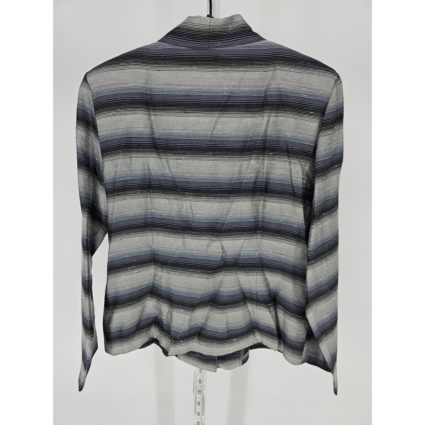 Vintage DJ Summers Womens Sz 8 Textured Blazer Jacket Blue Gray Striped