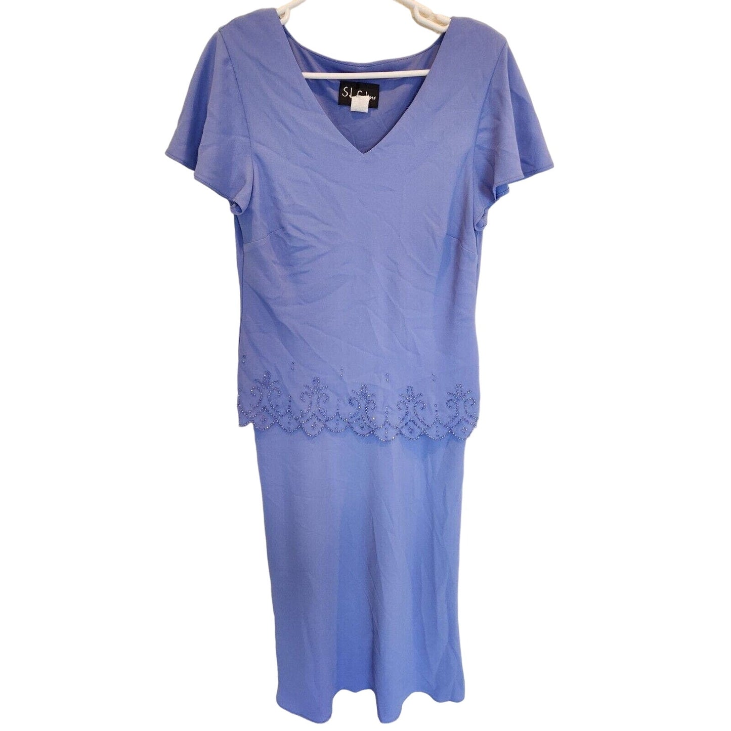 SL Fashions Womens Sz 14 Mother of the Bride Dress Periwinkle Light Purple