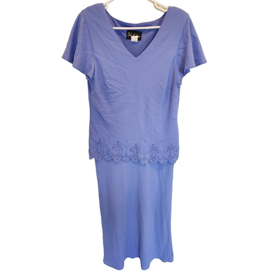 SL Fashions Womens Sz 14 Mother of the Bride Dress Periwinkle Light Purple