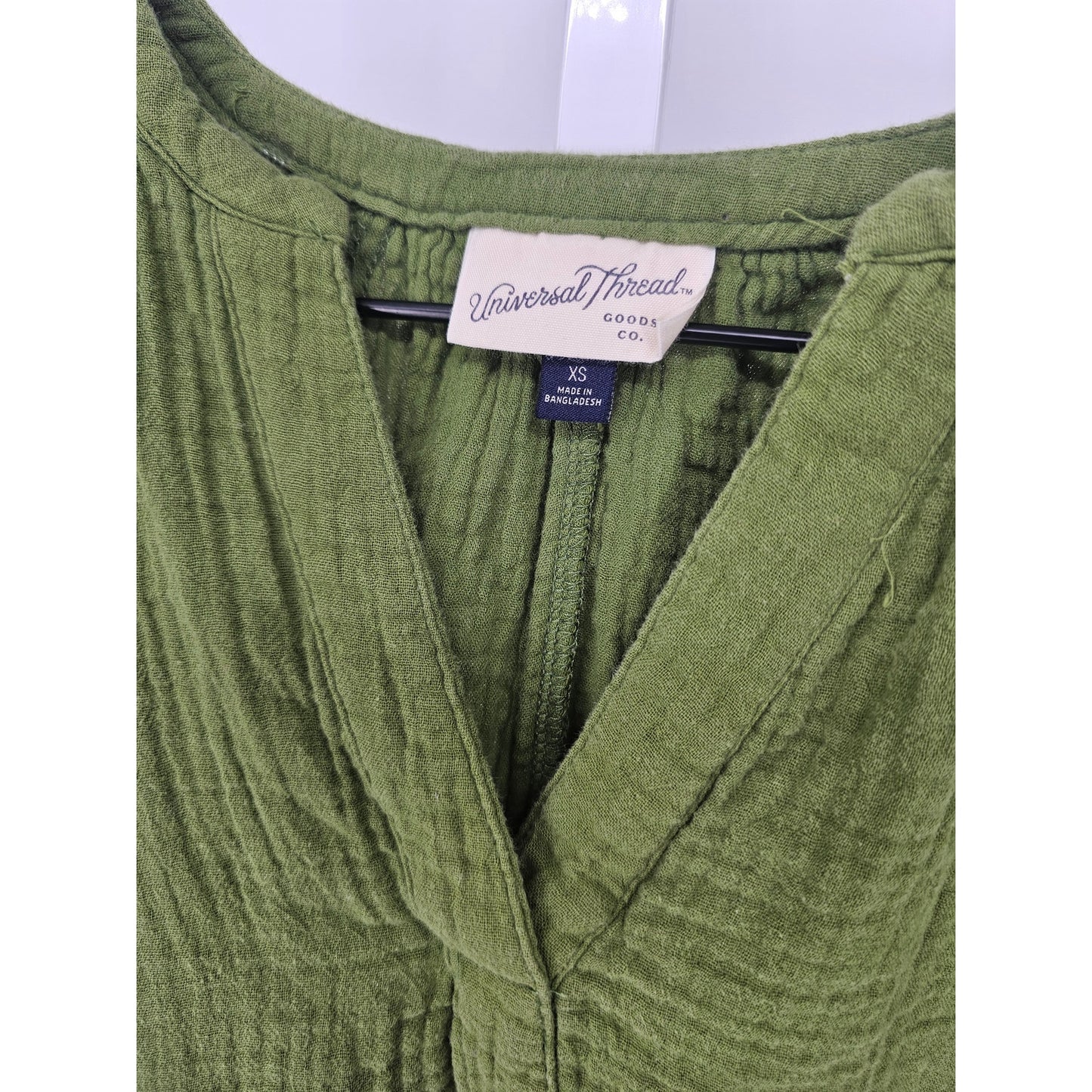 Universal Threads Womens Sz XS Knee Length Green Dress Gauzy Short Sleeve