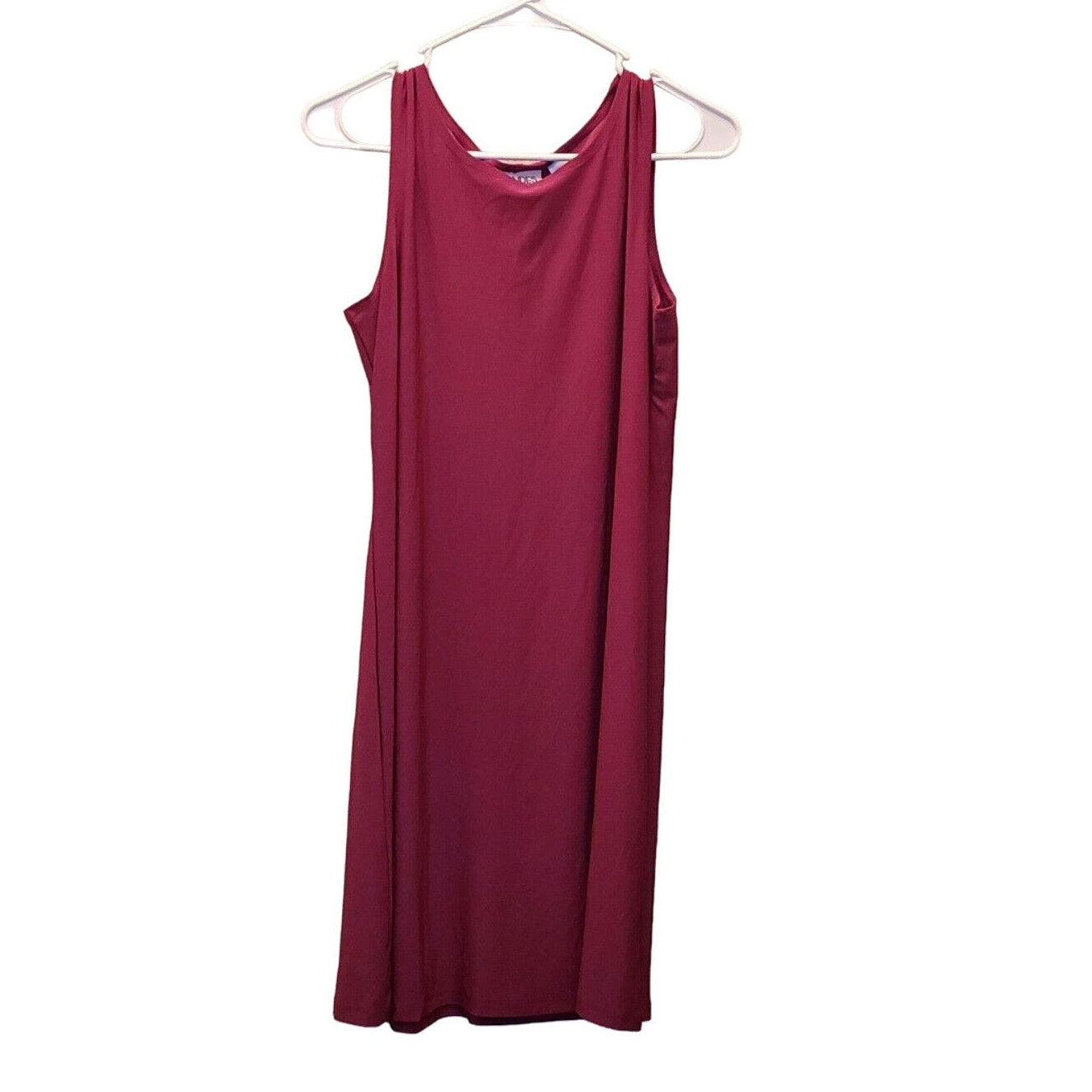 Attitudes by Renee Womens Sz S Knee Length Slinky Tank Dress Dark Pink