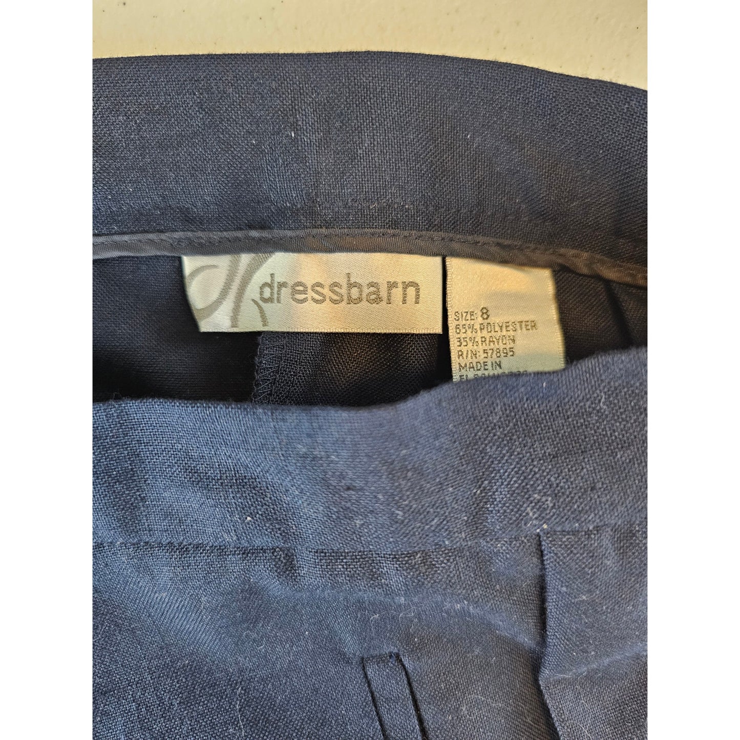 Vintage Dressbarn Womens Sz 8 Straight Leg Dress Pants Navy Blue