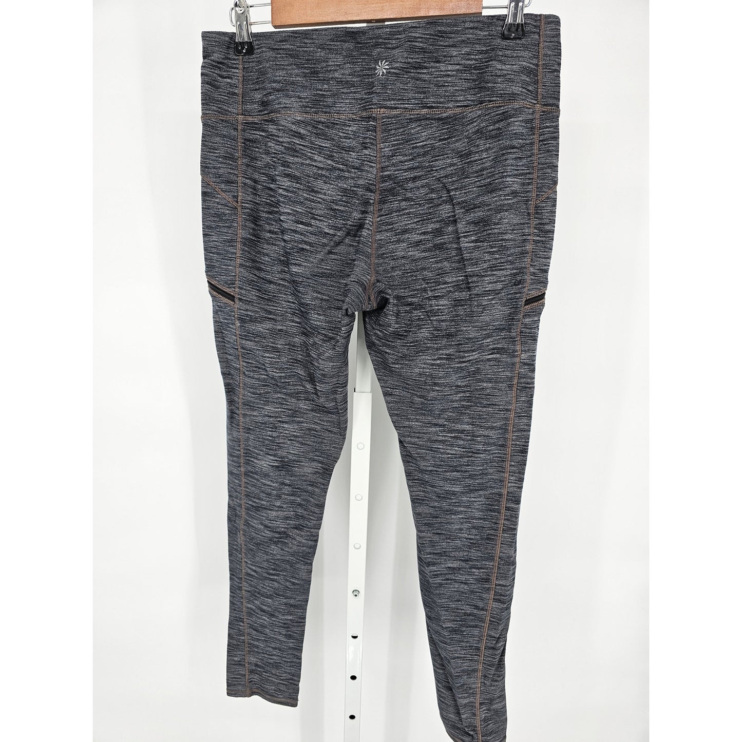 Athleta Womens Sz L Cozy Drifter Ankle Compression Leggings Gray Side Pocket