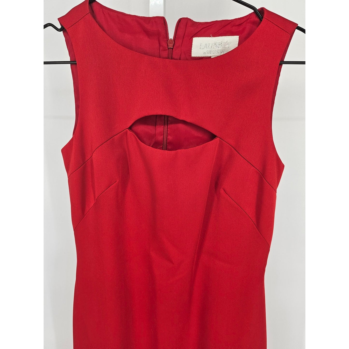 Vintage Laundry by Shelli Segal Womens Sz 2 Maxi Dress Solid Red Formal