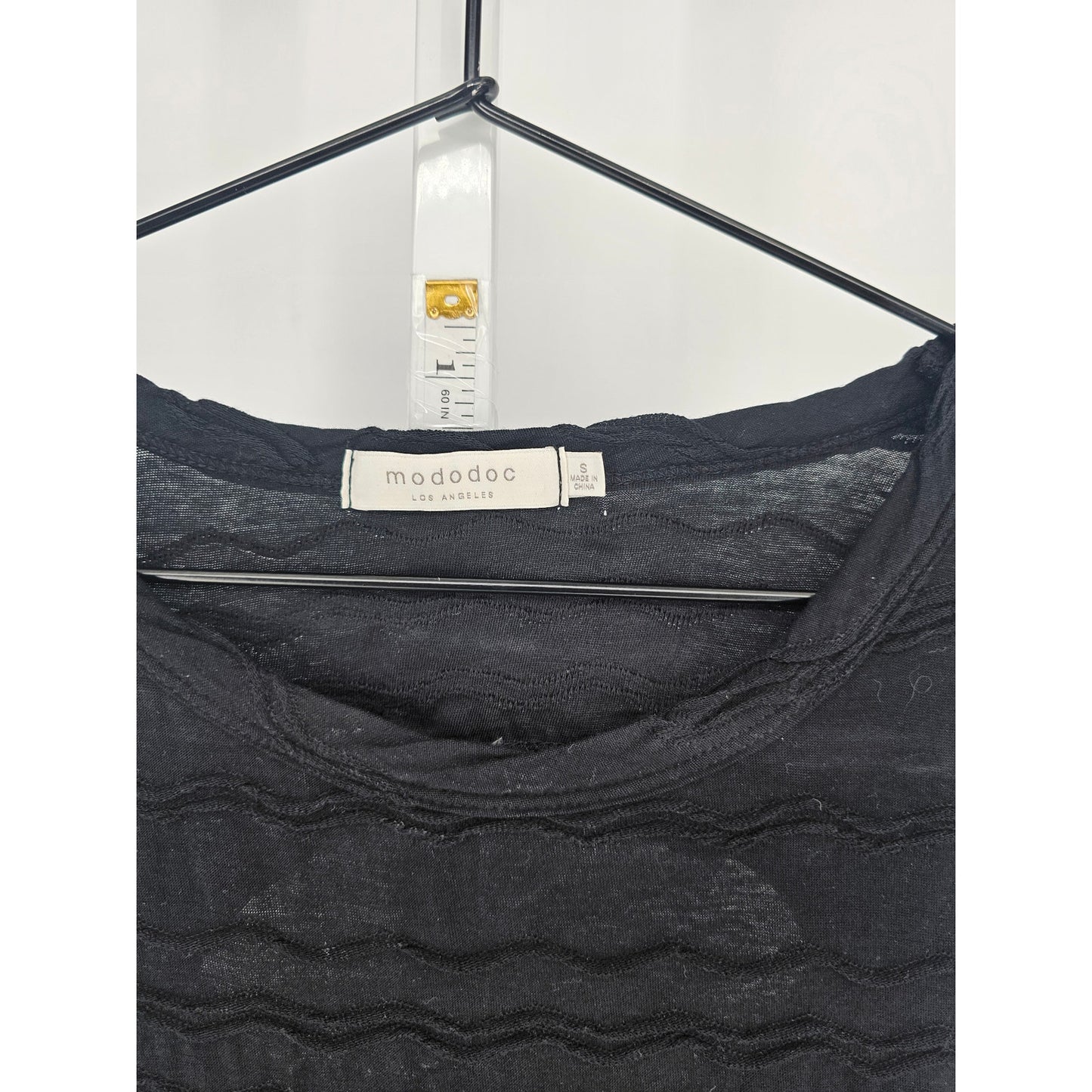 Mododoc Womens Sz S Sleeveless Knee Length Black Dress Textured Los Angeles