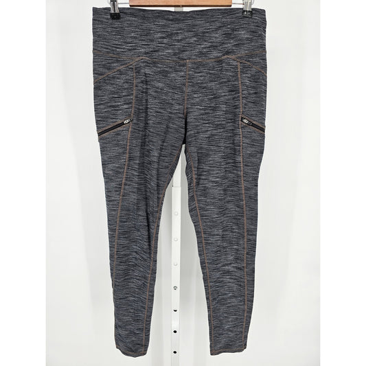 Athleta Womens Sz L Cozy Drifter Ankle Compression Leggings Gray Side Pocket