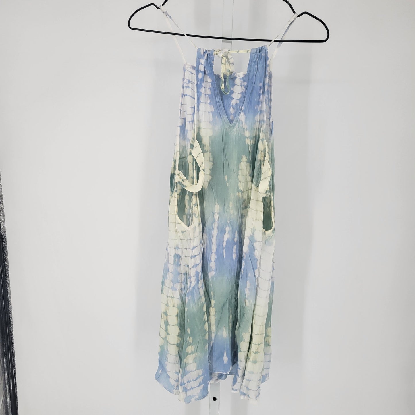Kai Aloha Hawaii Womens Sz L Swimsuit Coverup Dress Blue Green Tie Dye