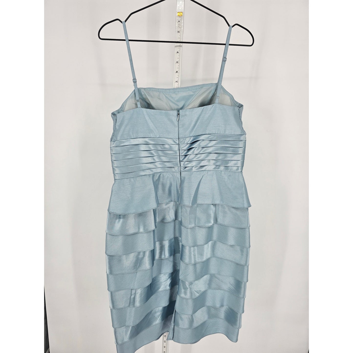 Jessica Howard Womens 12 Midi Length Formal Dress Light Blue Tiered Rhinestone