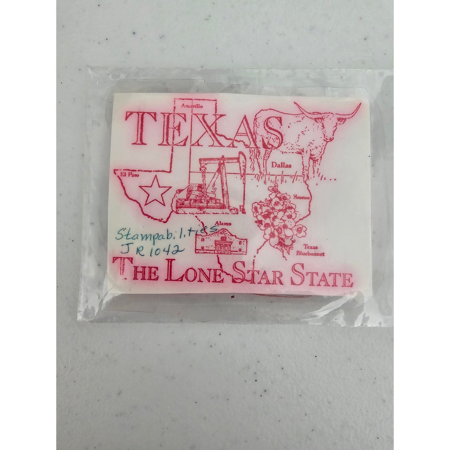 Vintage Stampabilities Unmounted Rubber Stamp Texas Lone Star State