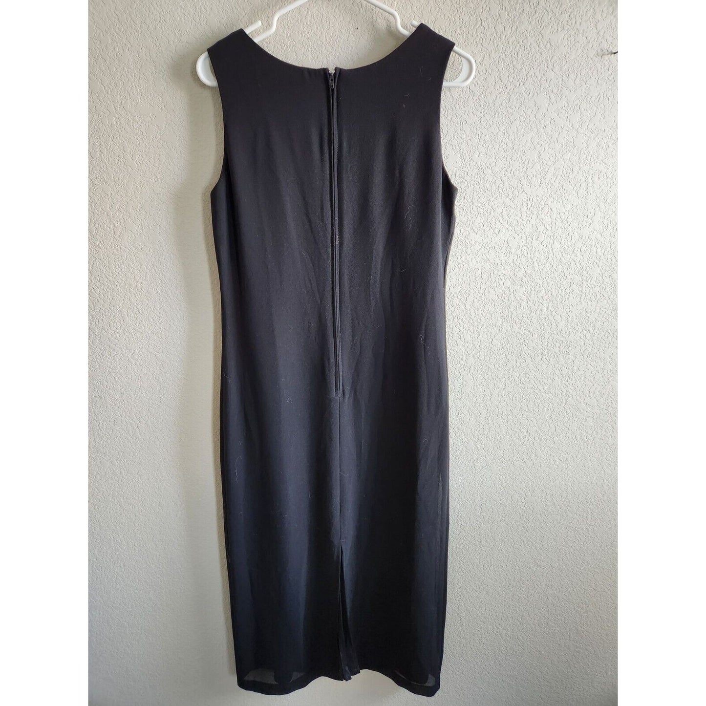 Vintage Karin Stevens Womens Sz 8 Classic Solid Black Maxi Dress Sleeveless