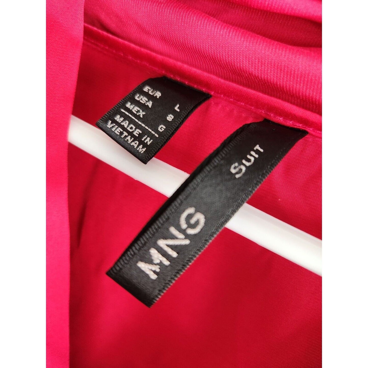 MNG Suit Womens Sz 8 Knee Length Solid Red Dress Draped Front