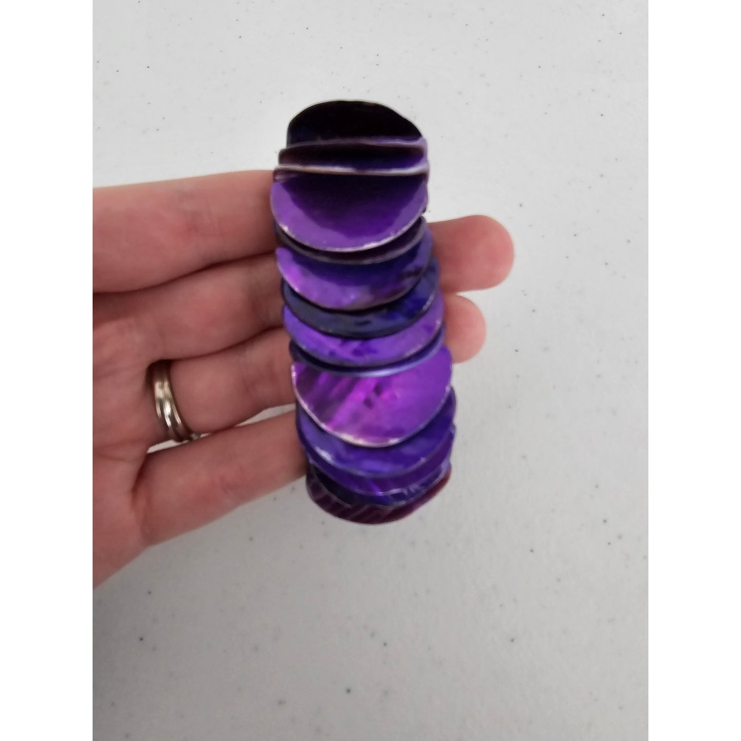 Vintage Y2K Chunky Style Stacked Bangle Bracelet Bright Purple