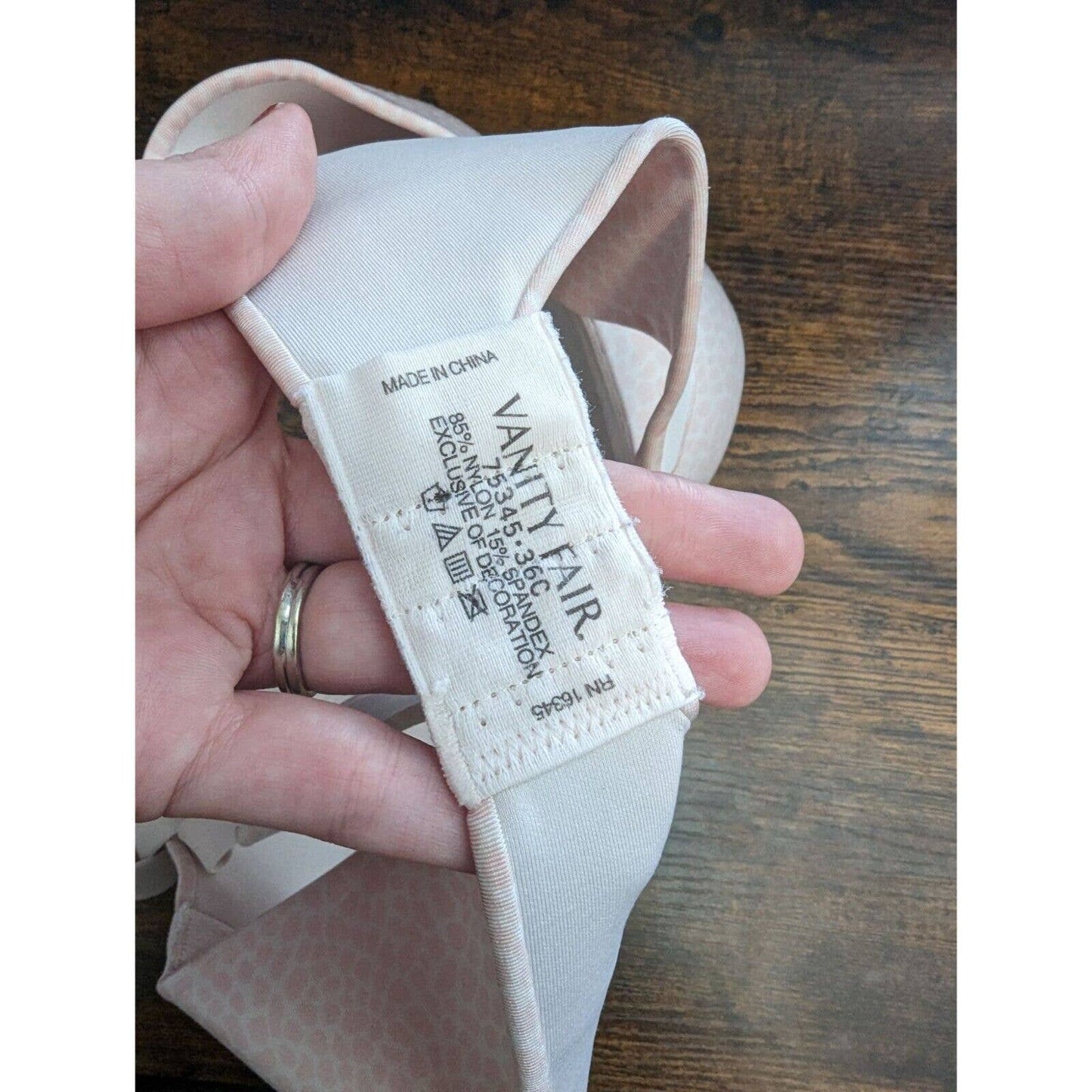 Vanity Fair Mujer Sz 36C Camiseta Sujetador Rosa Blanco Animal Print Estilo 75345