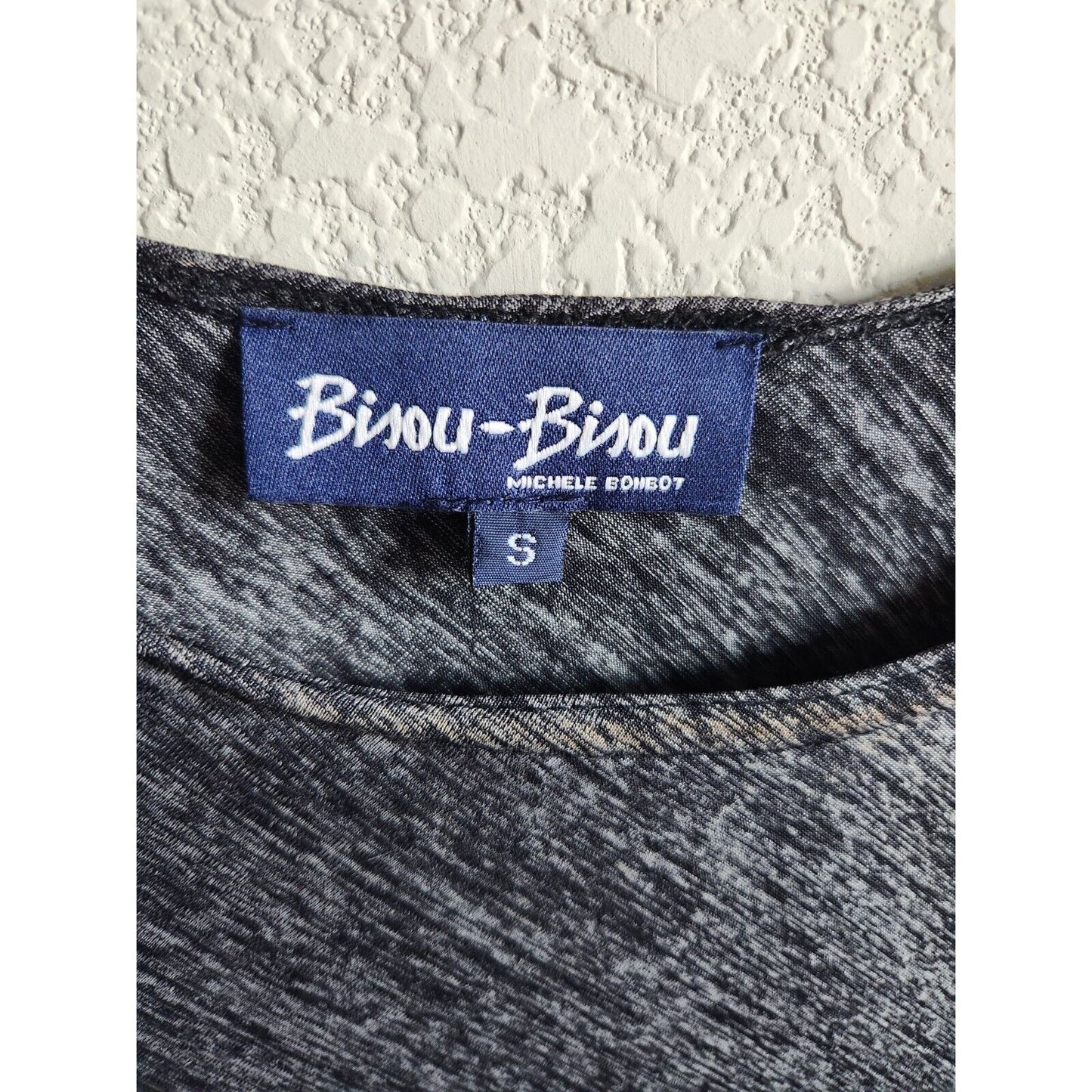 Vintage Bisou Bisou Womens Sz S Knee Length Short Sleeve Dress Gray