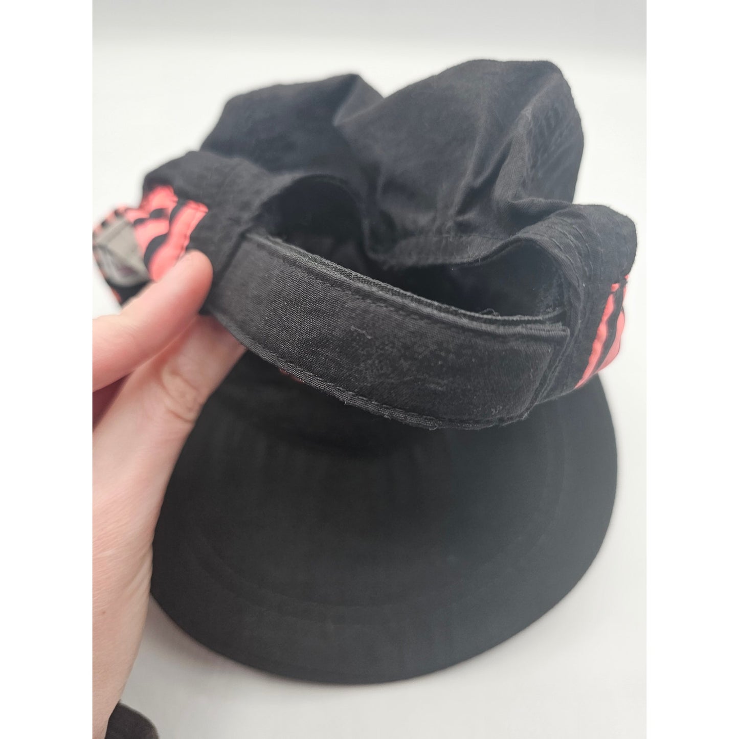 Vintage Reebok Womens Nylon Baseball Running Hat Black and Bright Pink