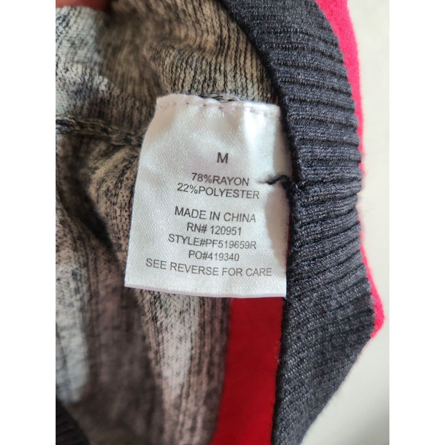 Pink Rose Womens Sz M Sweater Dress Cowl Neck Red Gray Black Striped
