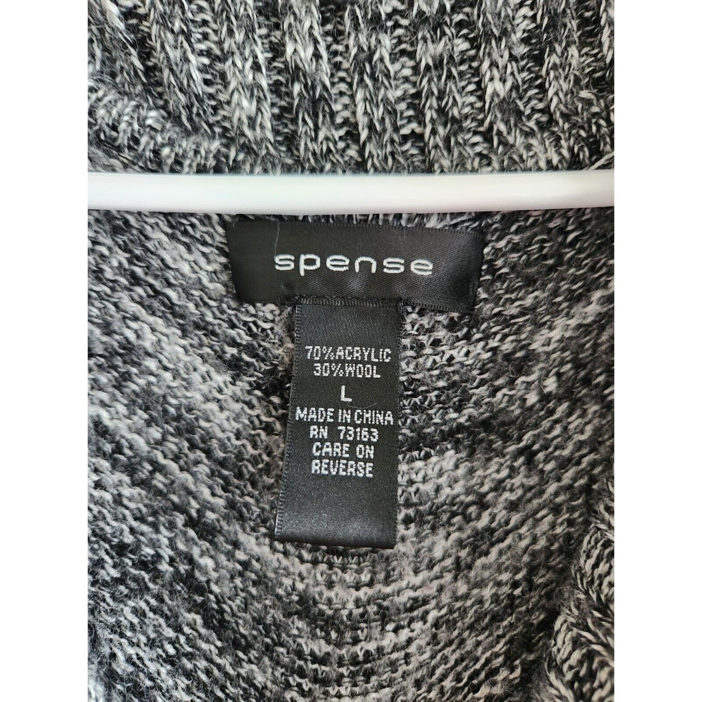 Spense Womens Sz L Wool Blend Cowl Neck Sweater Dress Gray Long Sleeve