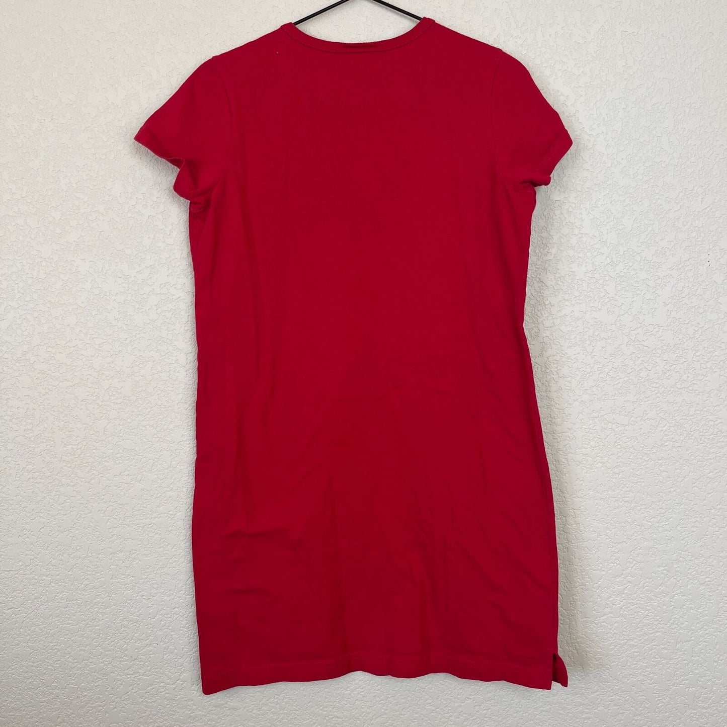 New York & Company Womens Sz M 100% Cotton Red Shirt Dress