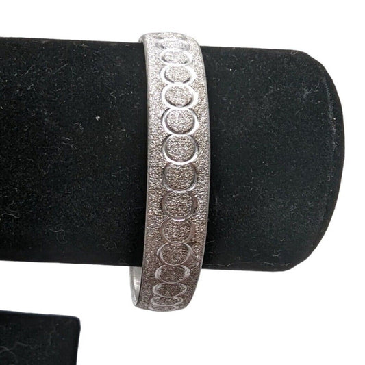Oktoberfest Bangle Bracelet German Silver Tone Stucco Texture