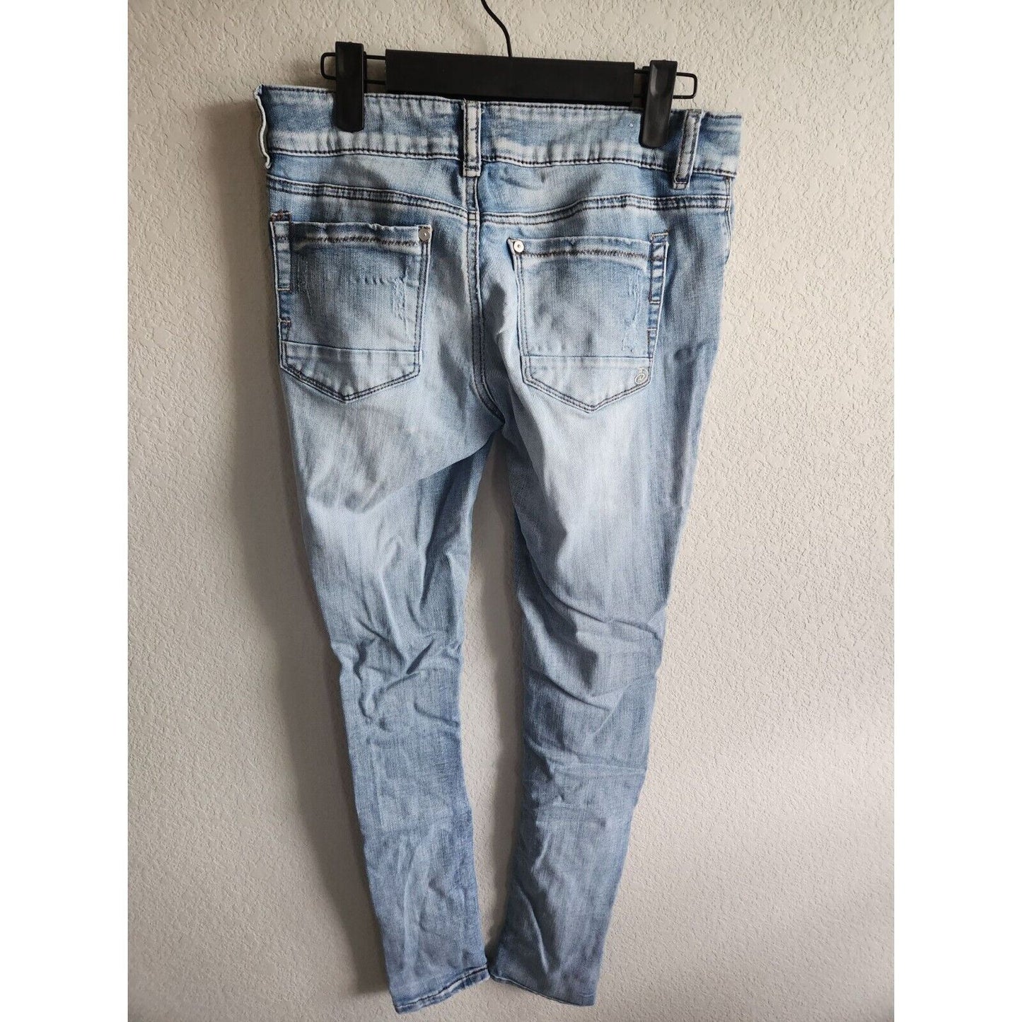 Indigo Rein Juniors Sz 5 Anklet Skinny Blue Jeans Light Wash Distressed