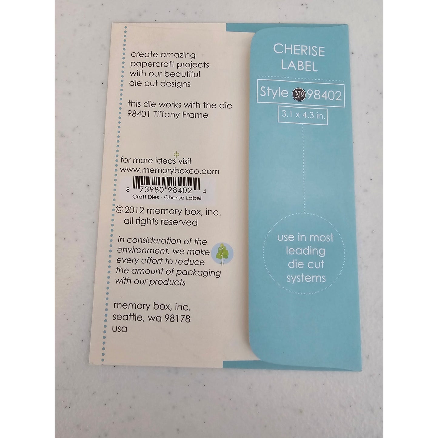 Memory Box Cherise Label Steel Craft Die Style 98402