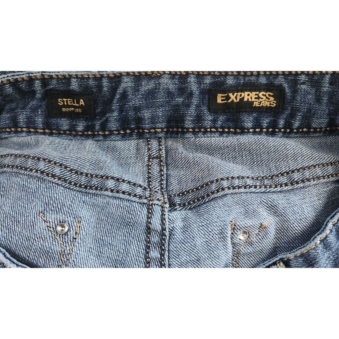 Express Womens Sz 6 Stella Bot Leg Bootcut Blue Jeans Medium Wash