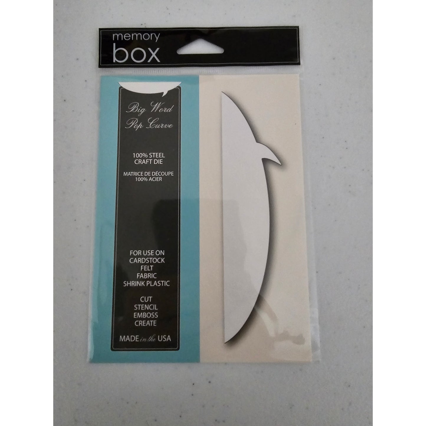 Memory Box Steel Craft Die Big Word Pop Curve Style 99047