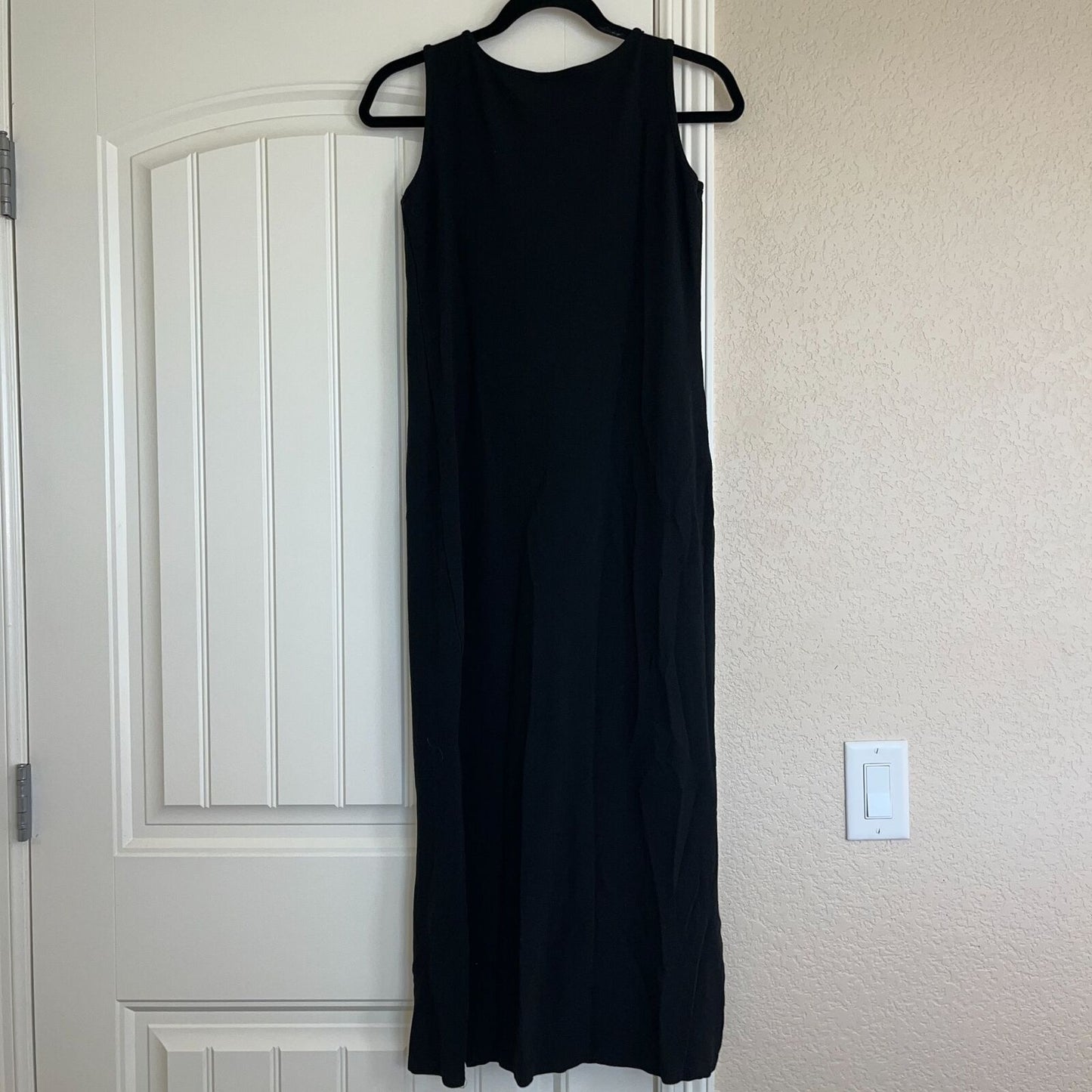 Vintage Harolds Womens Sz S Maxi Dress Solid Black Sleeveless