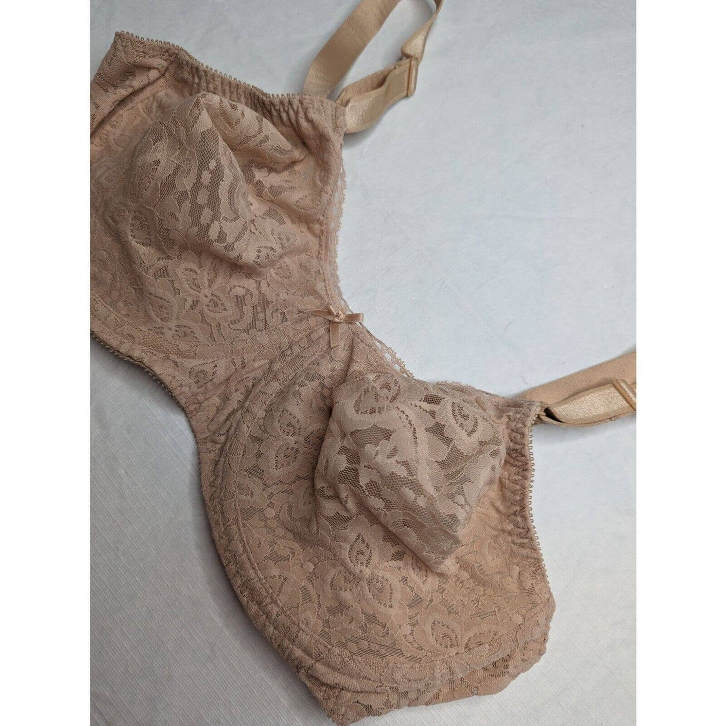 Vintage Bali mujeres Sz 38C sin forro figura completa sujetador beige estilo 3432