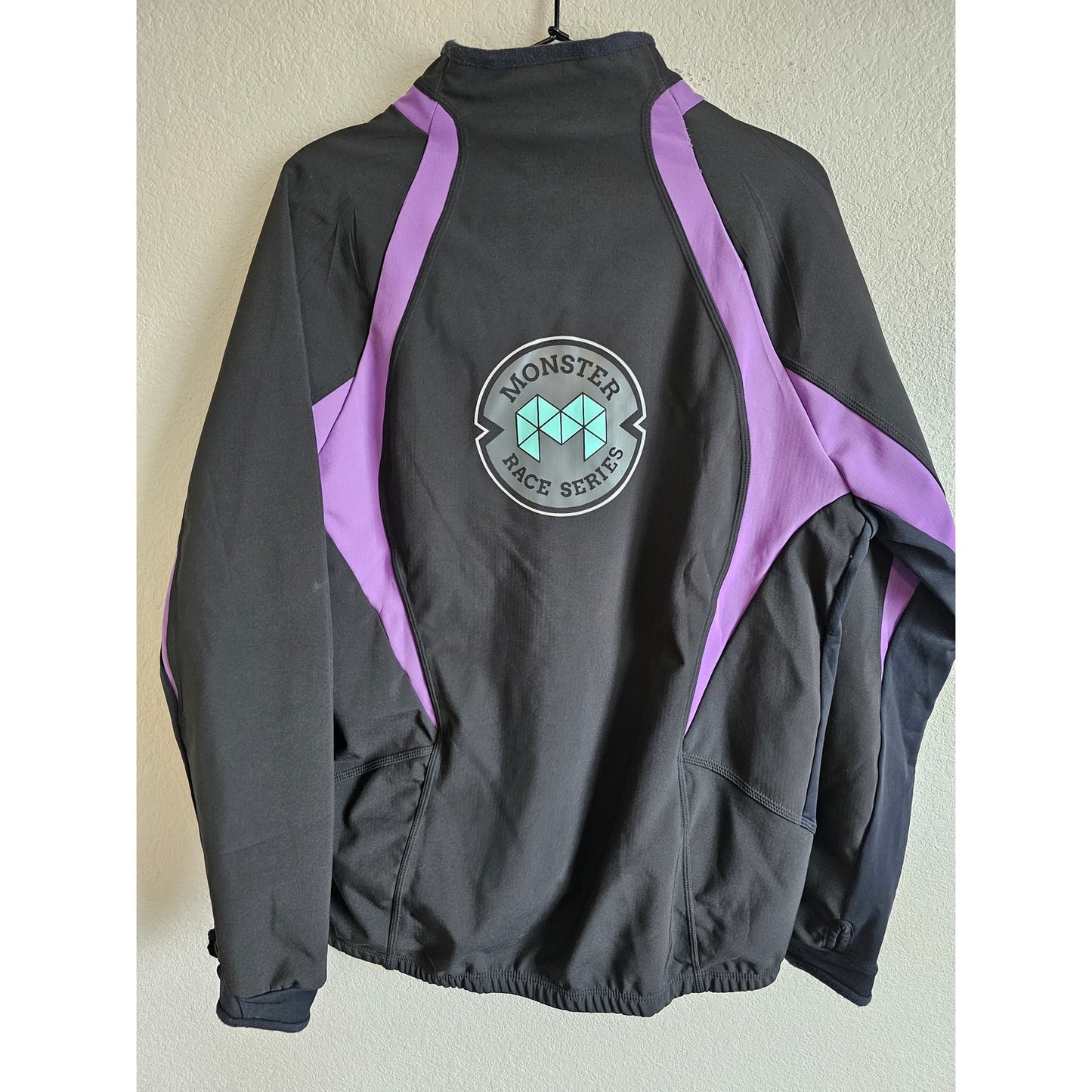 Team Ortho Womens Sz XL Monster Race Series Cycling Jacket Black Purple