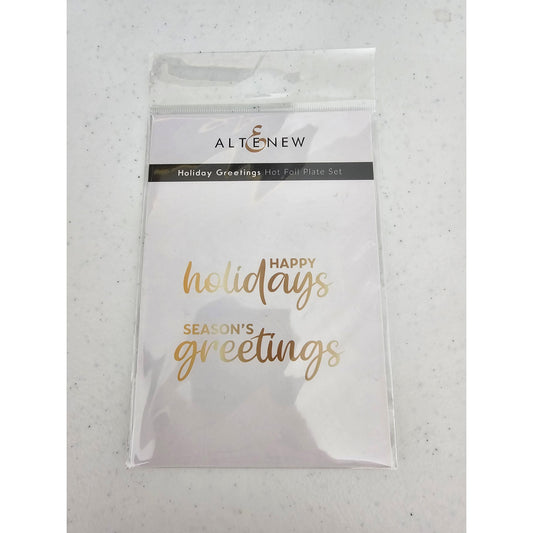 Altenew Holiday Greetings Hot Foil Plate Set Christmas Seasons Greetings