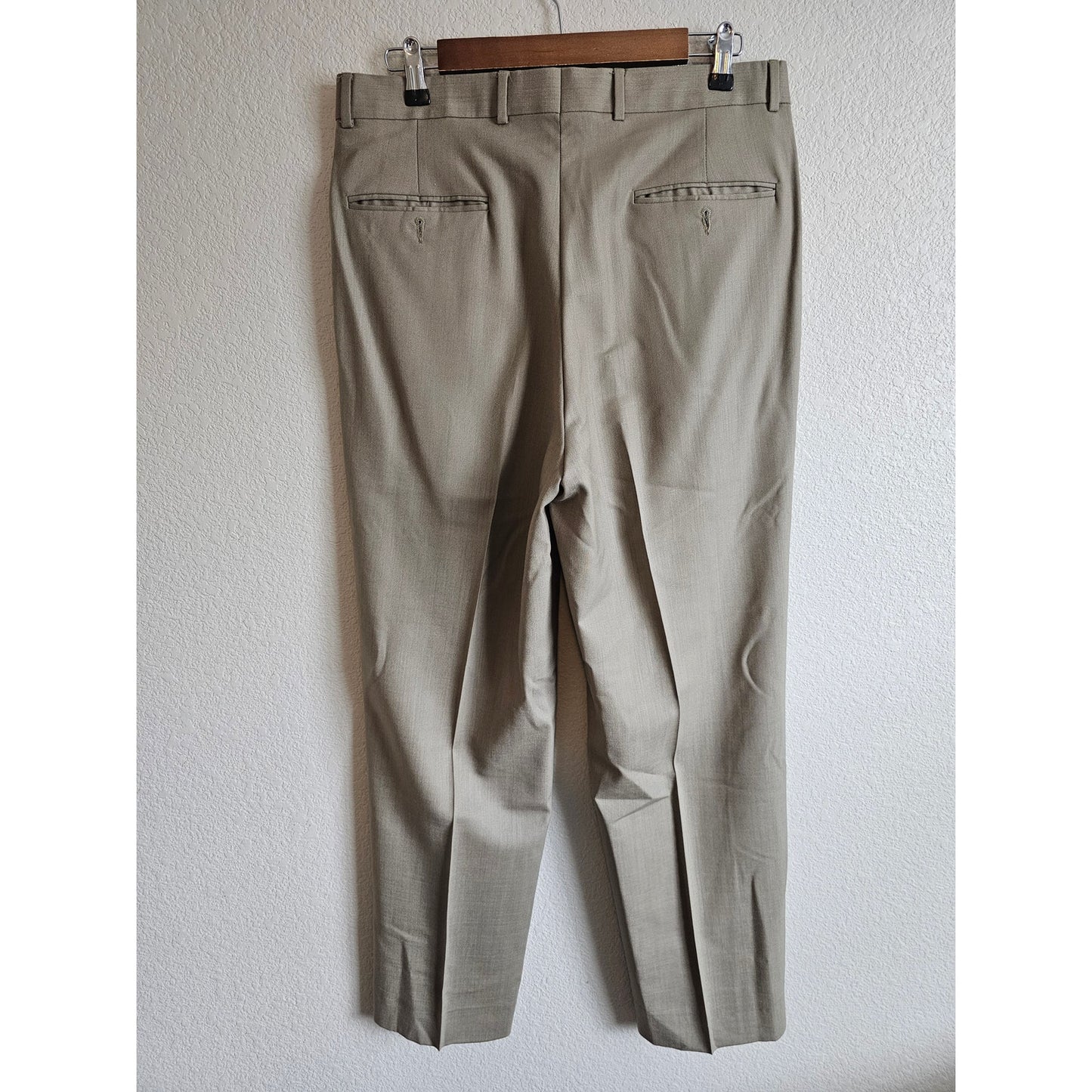 Vintage Louis Raphael Mens Sz 34x30 100% Wool Dress Pants Taupe Beige