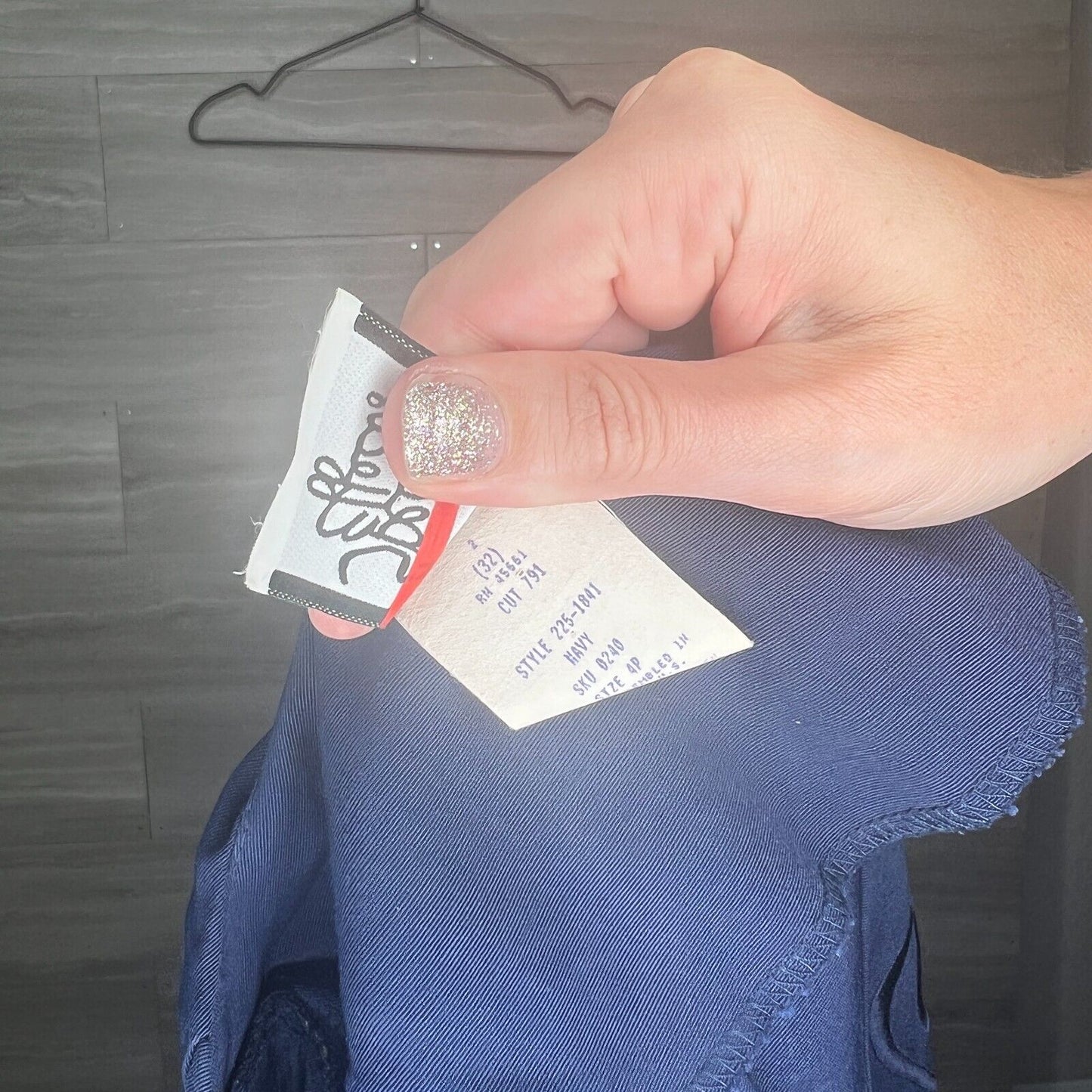 Special Effects Sz Petite 4P Vintage Navy Blue Midi Dress Button front 1980s