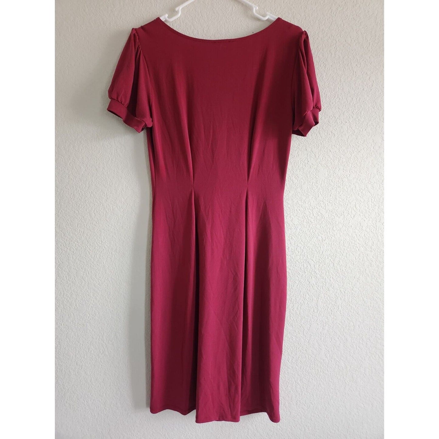 Max and Cleo Womens Sz M Maroon Midi Dress Knotted Front Vintage