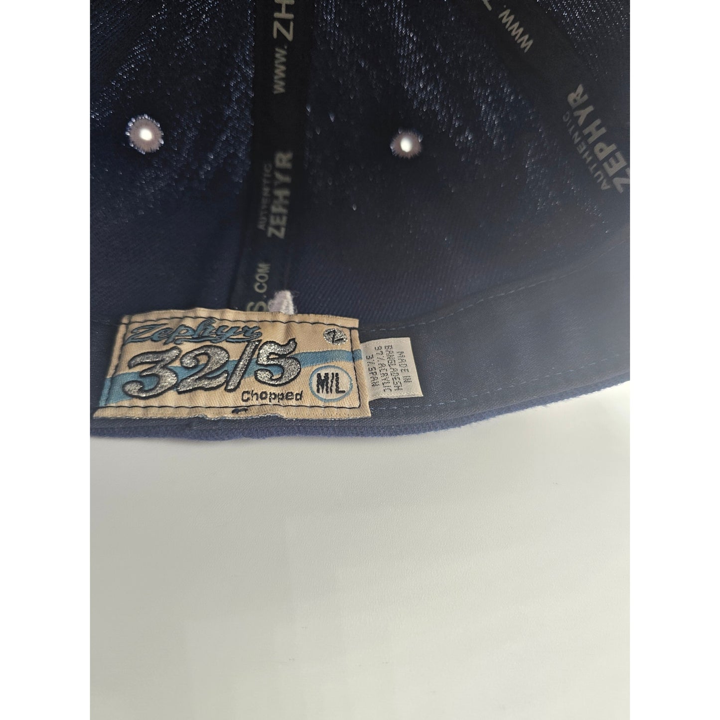 Zephyr 32/5 Chopped Mens Sz M/L Fitted Baseball Hat Embroidered Air Force Blue