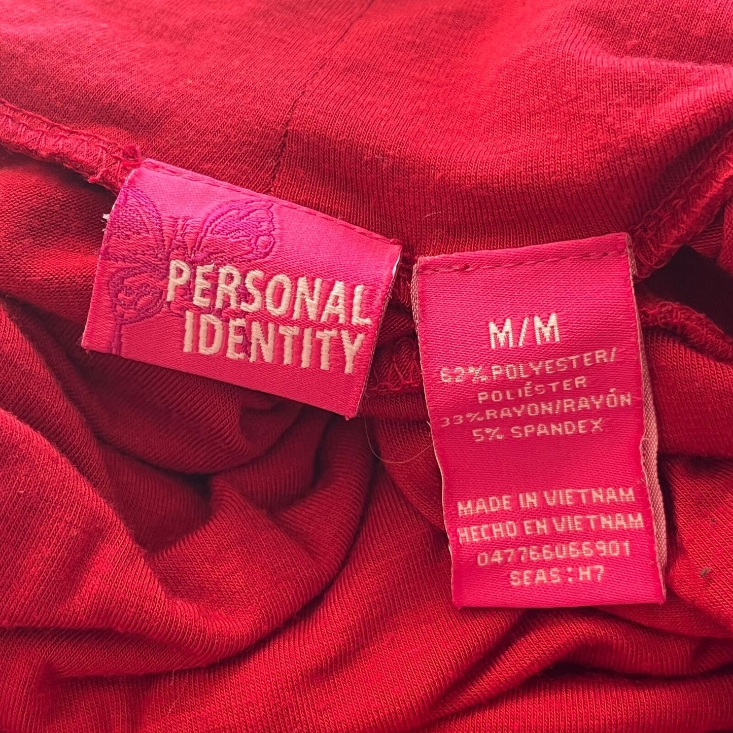 Personal Identity Womens Sz M Cowl Neck Long Sleeve Dress Red A Line