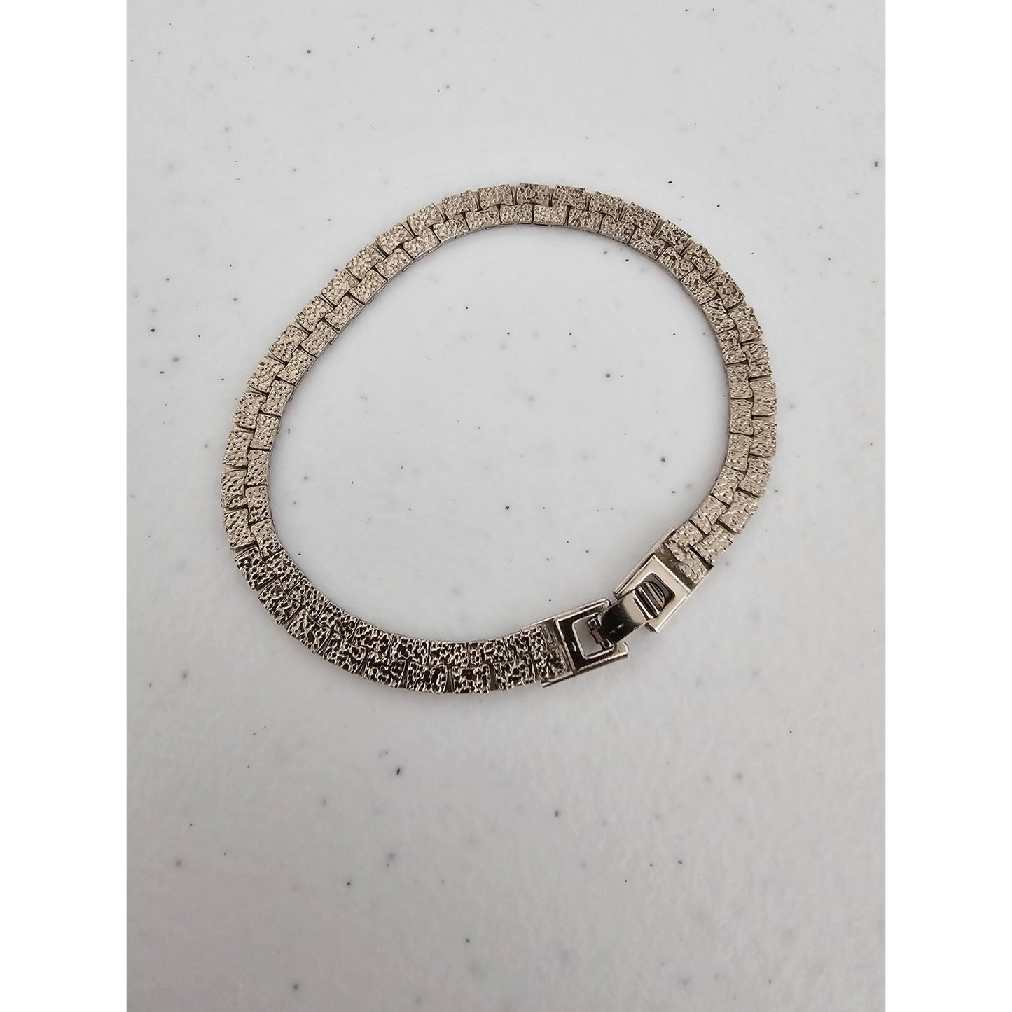Vintage 1990s Dainty Silver Tone Tennis Style Bracelet