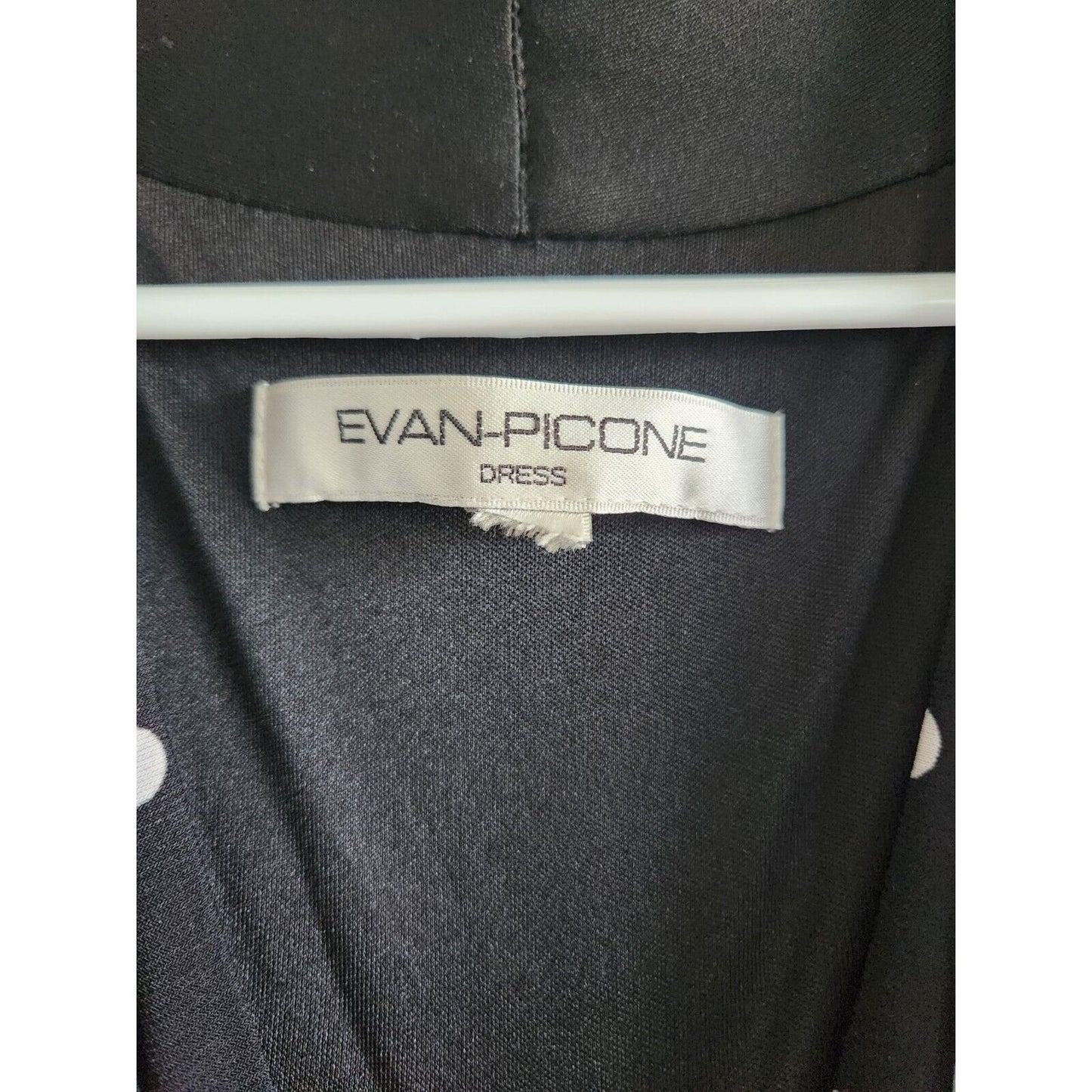 Evan Picone Womens Sz M Midi Dress Black White Polka Dot Pinup