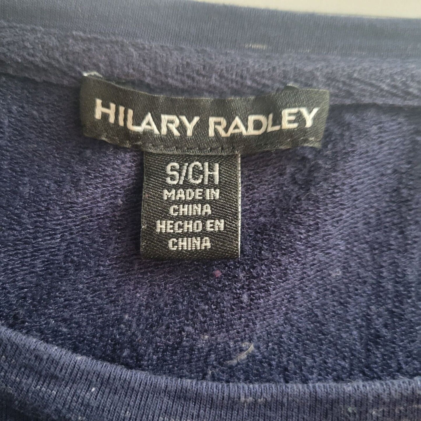 Hilary Radley Womens Sz S Long Sleeve Shirt Dress Knee Length Dark Blue