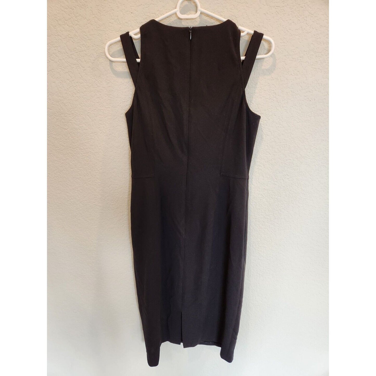 Maggy London Womens Sz 8 Sheath Dress Midi Shoulder Detail