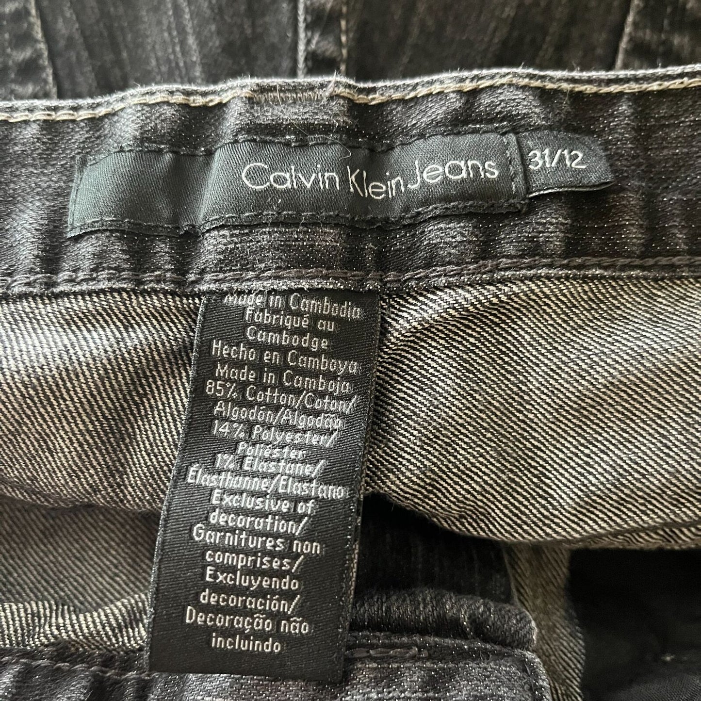 Calvin Klein Womens Sz 12 Straight Leg Black Blue Jeans