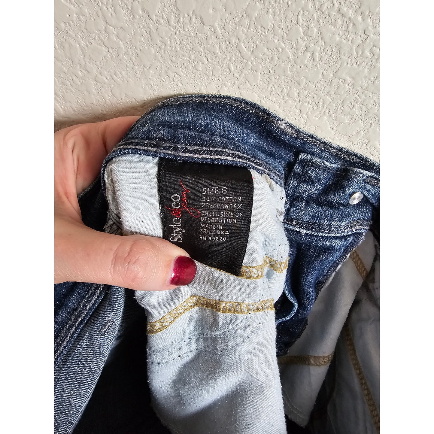 Style & Co Womens Sz 6 Tummy Control Dark Wash Jeans Bootcut