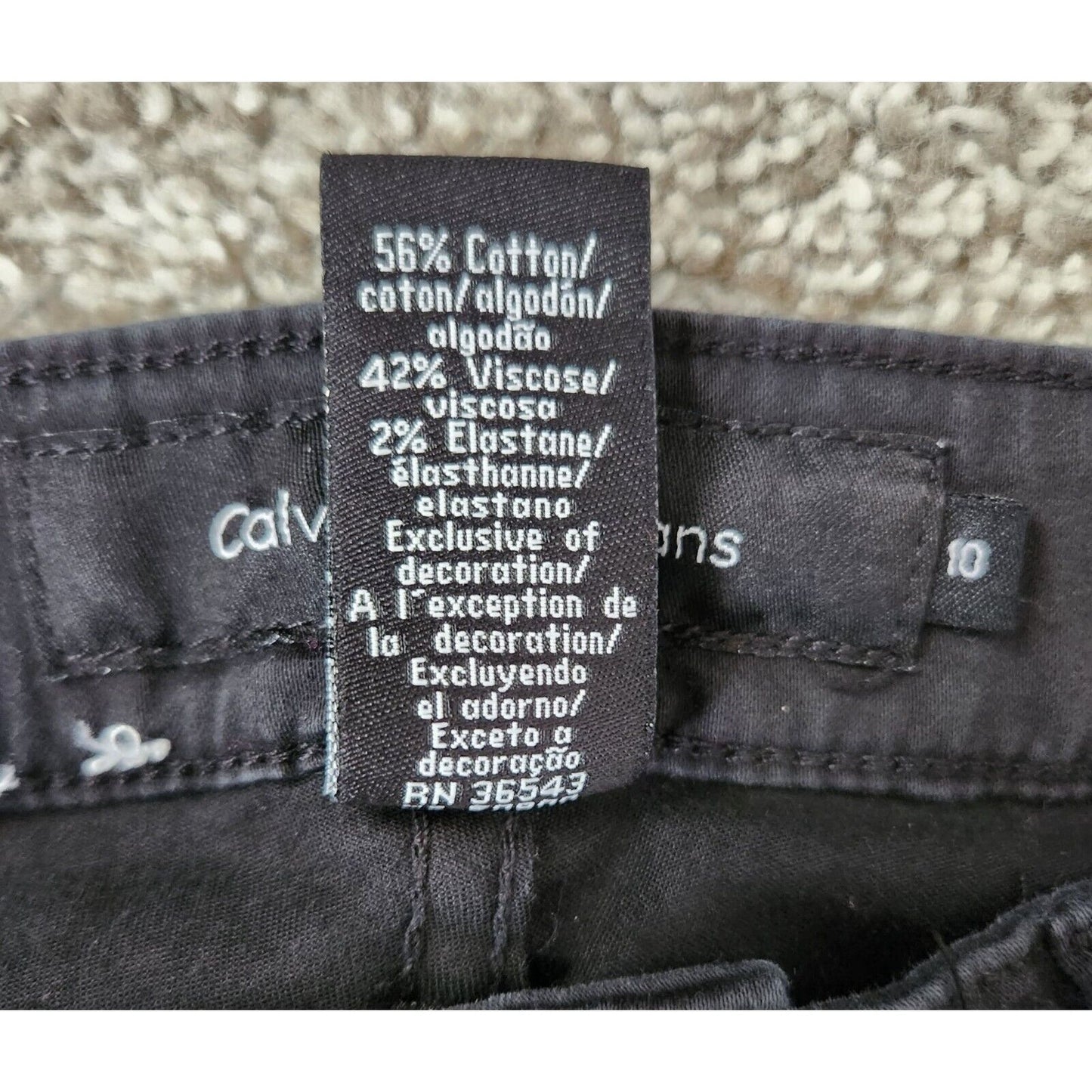 Calvin Klein Womens Sz 10 Slim Leg Stretchy Jeans Black Cotton Blend