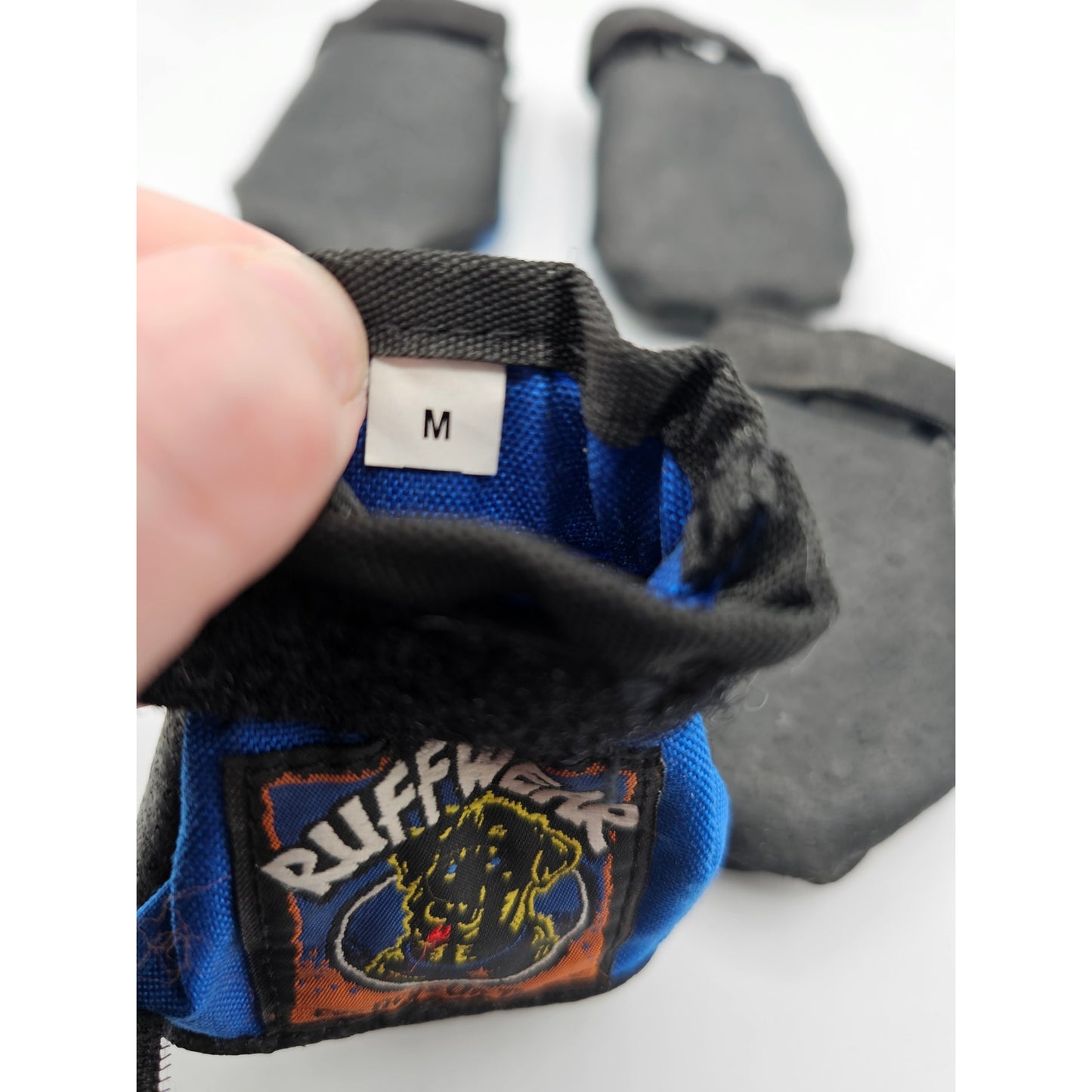 Ruffwear Set of 4 Polar Trex Dog Boots Black Blue Size M Leather