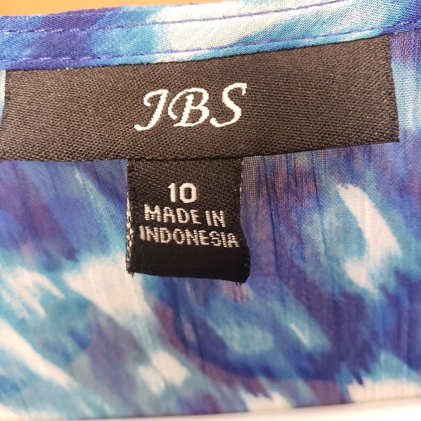 Vintage JBS Womens Sz 10 Blue and White Semi Sheer Midi Dress