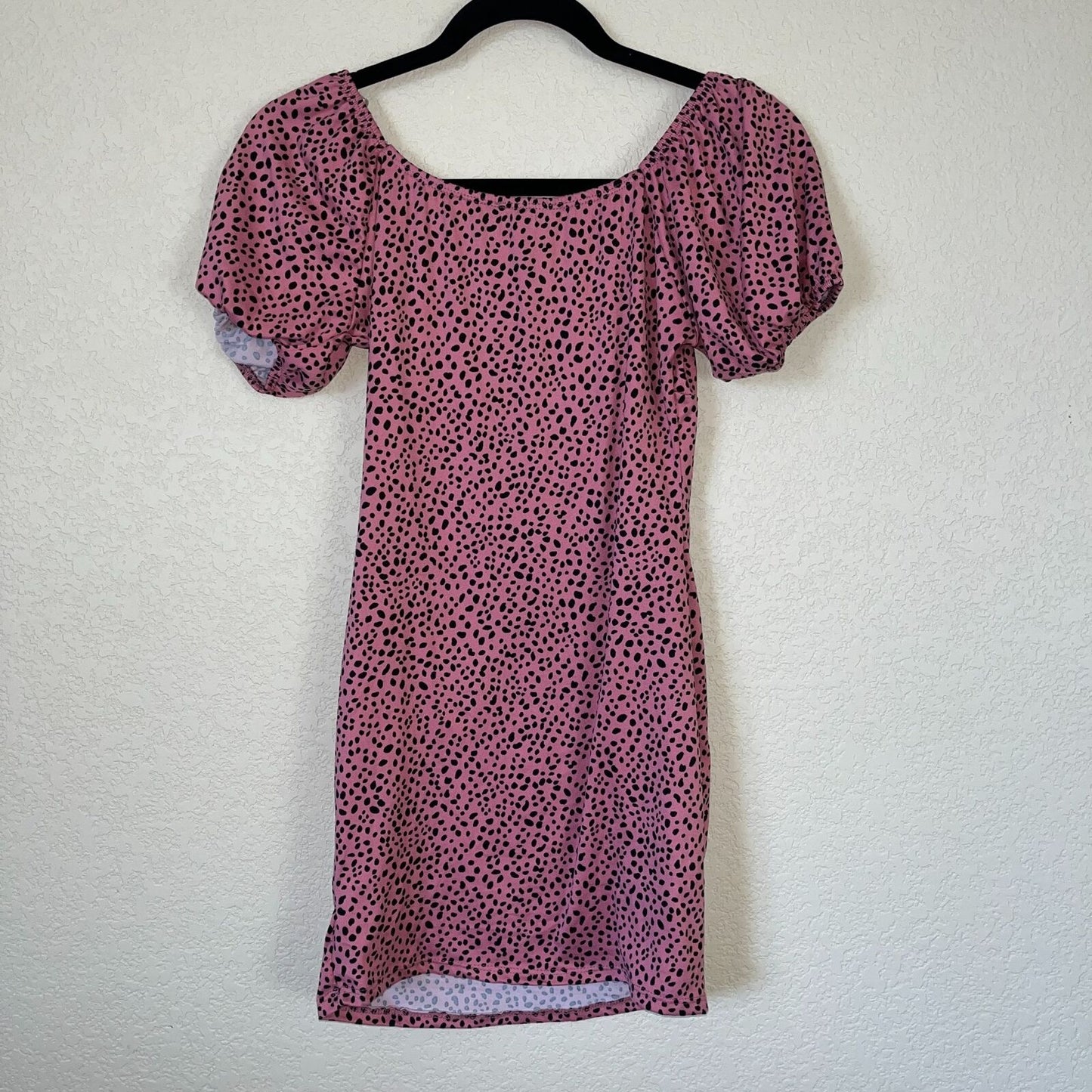 Persaya Womens Sz S Vintage Y2K 2000s Dress Pink Black Animal Print