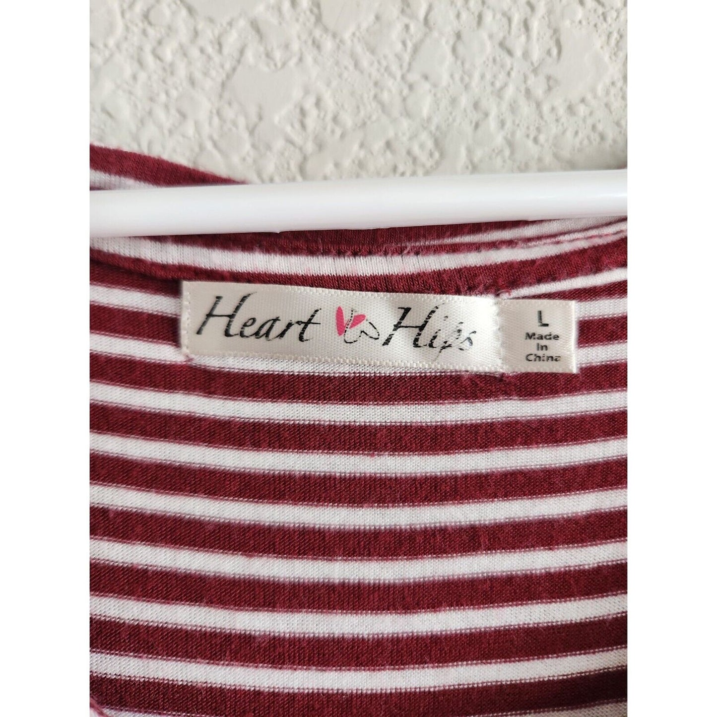 Heart Hips Womens Sz L Red and White Striped T Shirt Mini Dress